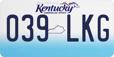 KY license plate 039LKG