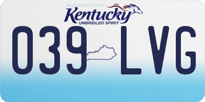 KY license plate 039LVG