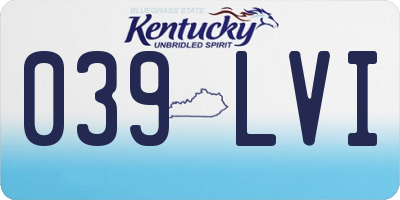KY license plate 039LVI