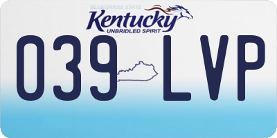 KY license plate 039LVP