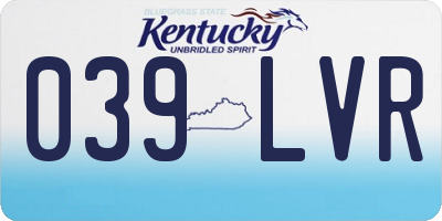 KY license plate 039LVR