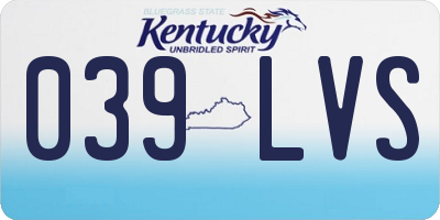 KY license plate 039LVS
