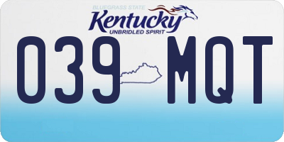 KY license plate 039MQT