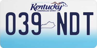 KY license plate 039NDT