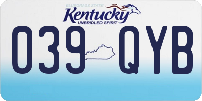 KY license plate 039QYB