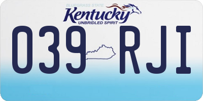 KY license plate 039RJI