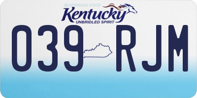 KY license plate 039RJM
