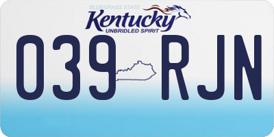 KY license plate 039RJN