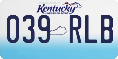KY license plate 039RLB