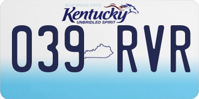 KY license plate 039RVR