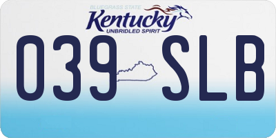 KY license plate 039SLB