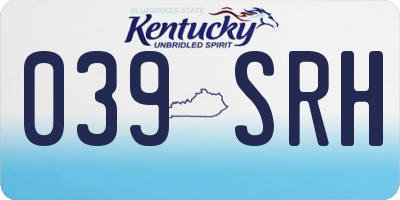 KY license plate 039SRH