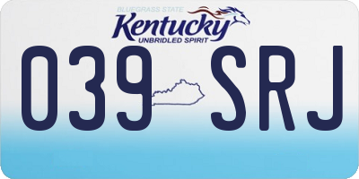 KY license plate 039SRJ