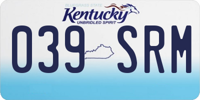 KY license plate 039SRM
