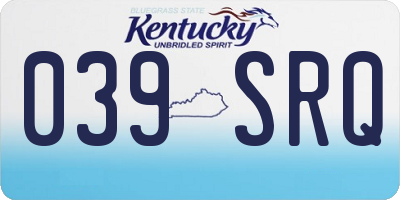 KY license plate 039SRQ