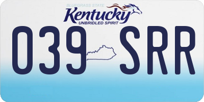 KY license plate 039SRR