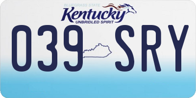 KY license plate 039SRY