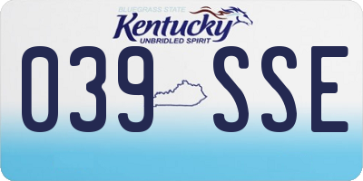 KY license plate 039SSE