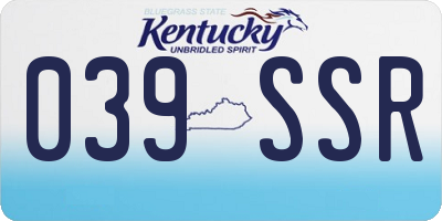 KY license plate 039SSR
