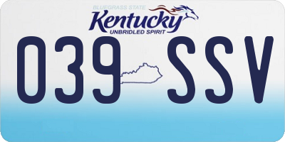 KY license plate 039SSV