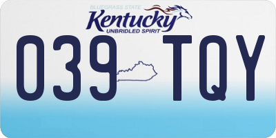 KY license plate 039TQY