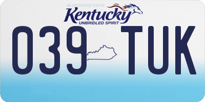 KY license plate 039TUK