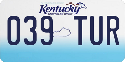 KY license plate 039TUR