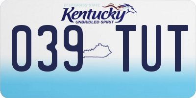 KY license plate 039TUT