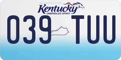 KY license plate 039TUU