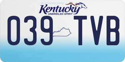 KY license plate 039TVB