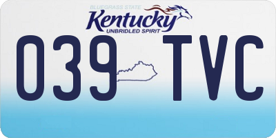 KY license plate 039TVC