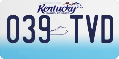 KY license plate 039TVD