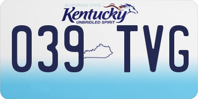 KY license plate 039TVG
