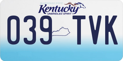KY license plate 039TVK