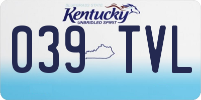 KY license plate 039TVL