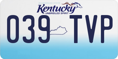 KY license plate 039TVP
