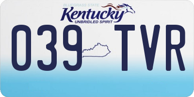 KY license plate 039TVR