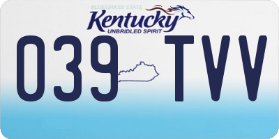 KY license plate 039TVV