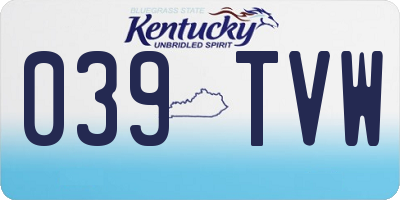 KY license plate 039TVW