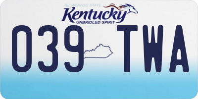 KY license plate 039TWA