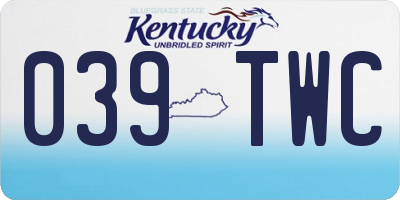 KY license plate 039TWC