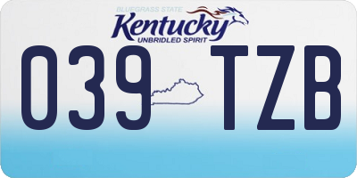 KY license plate 039TZB