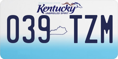 KY license plate 039TZM