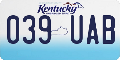 KY license plate 039UAB