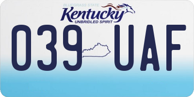KY license plate 039UAF