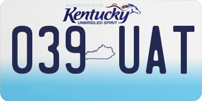 KY license plate 039UAT