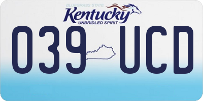 KY license plate 039UCD