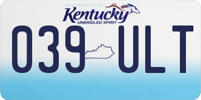 KY license plate 039ULT