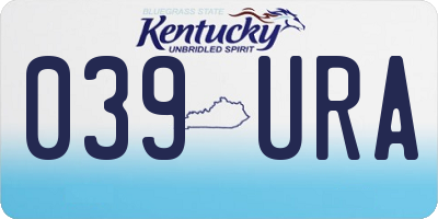KY license plate 039URA