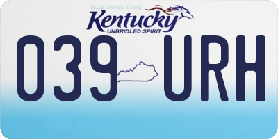 KY license plate 039URH